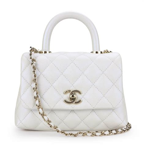 white chanel top handle bag|flap bag with handle chanel.